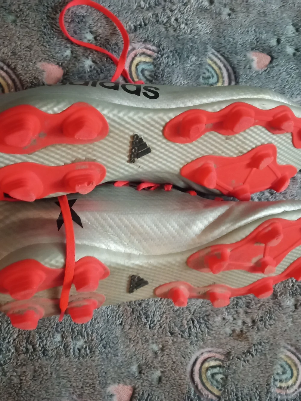 Adidas X Men's Soccer Cleats - Silver with Red - Picture 4 of 7